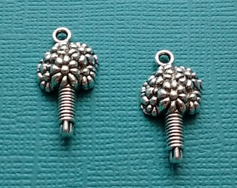 10 Bouquet Charms Silver - Bridal Bouquet Charm- Wedding Charm - CS2463