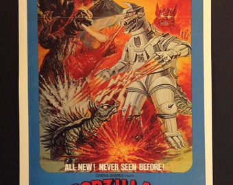 Godzilla Vs. Bionic Monster/MechaGozilla Movie Poster // Kaiju // 1974 // Science Fiction // Toho // Monster Movie //
