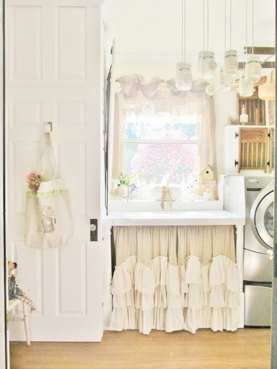 Under Sink Ruffled Curtain For Farmhouse Sink Shades Up & Co