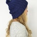 School Hand Knit Hat Winter School Navy Blue Slouchy Knitted Beanie Baggie Beret, Cozy Gifts for boyfriend girlfriend