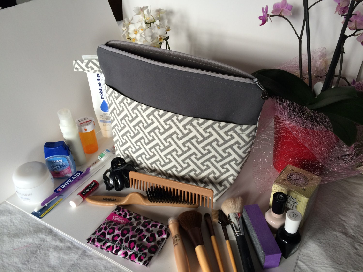 Extra Large Cosmetic Bag Handmade Cosmetic Bag Extra Large