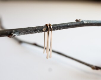 Gold Ear Climbers, 3/4", Set of Two Earrings, Ear Sweeps, Simple Climbers, Gold filled Elegant, Minimalist
