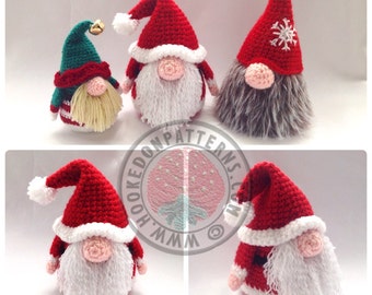 Santa Gonk Christmas Decorations - Crochet PDF Pattern