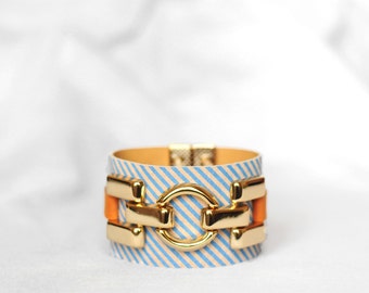 Leather Bracelet for Women Summer Bracelet Leather Cuff Bracelet Gift for Her Wide Leather Cuff Wristband Cuff Tattoo Cover Festival Jewelry
