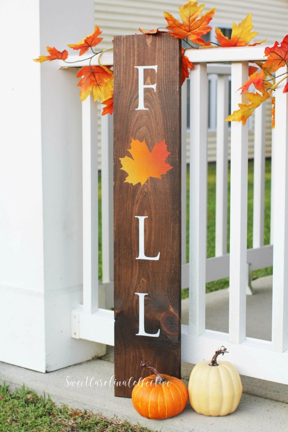 Outdoor Sign Outdoor Wood Signs Fall Sign Vertical Fall
