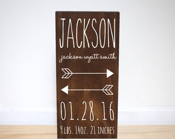 Personalized Baby Gift, Birth Stats Sign, Woodland Nursery, Baby Name Sign, Birth Stats Wall Art, Baby Keepsake Wall Art, Custom Baby Gift