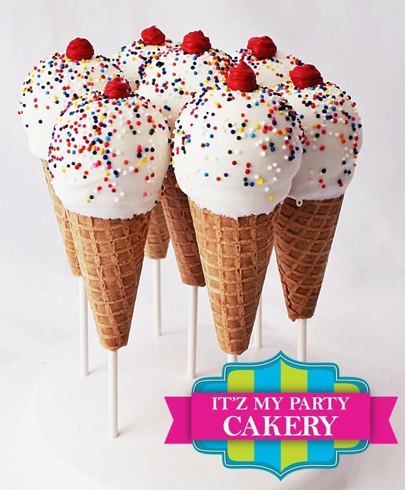 Ice Cream Cone Cake Pops 1 dozen