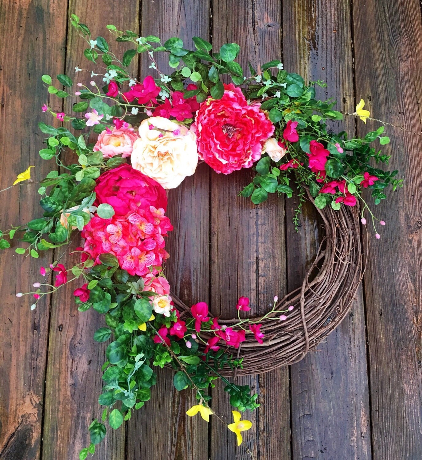 Spring Wreath, Rustic Spring Wreath, Wreath For Door,Rustic Wreath, Spring Door Wreath, Wedding Wreath, Summer Wreath For Door, Home Decor