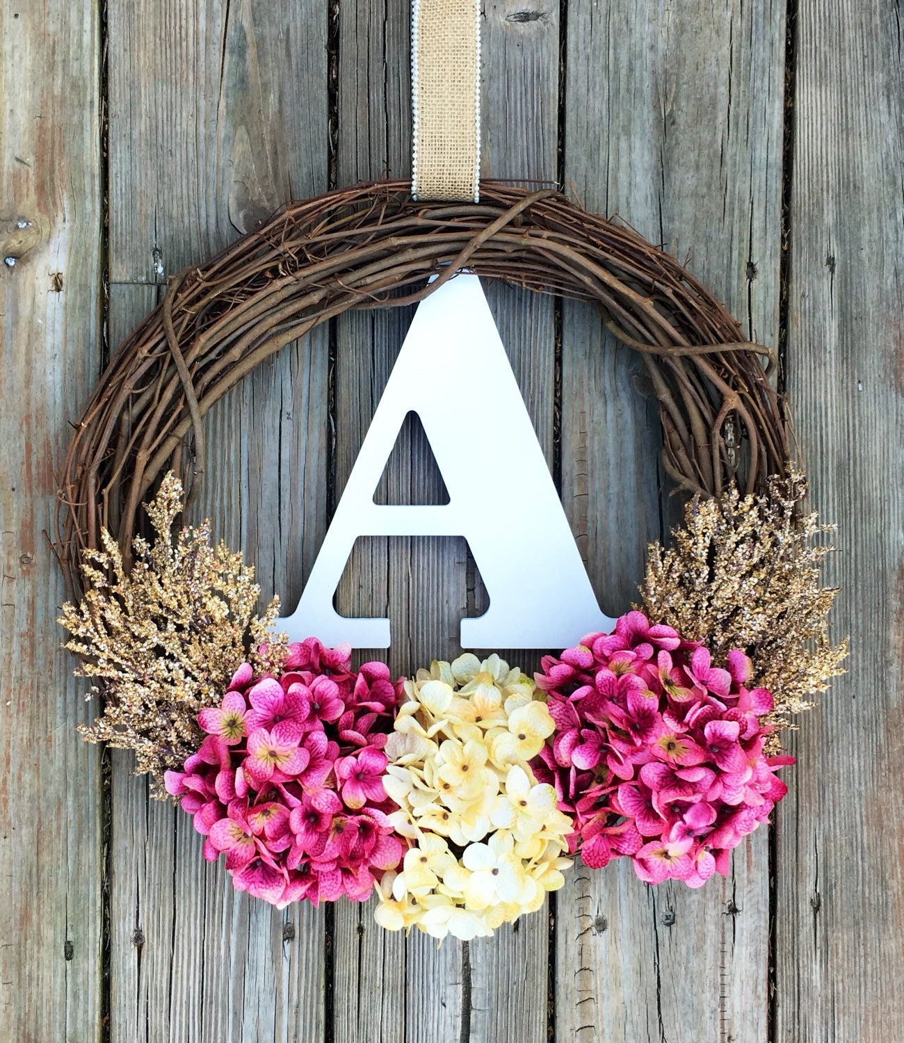 Monogram Wreath, Summer Door Wreath,Spring Decor, Summer Monogram Wreath, Summer Wreath, Spring Door Wreath, Wedding Wreath, Letter Wreath
