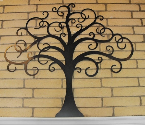 Metal Tree Wall Art Family Tree Wall ArtTree by CoastalIronDesigns