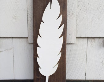 Feather Cutout Wood Sign, Custom Home Decor, Gallery Wall Piece, Feather Shape, Kids Room Wall Hanging, Tribal Decor, Whimsical
