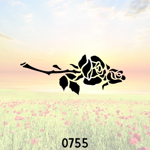 Long Stem Roses Cut Stencil or Wall Decal DIY Project