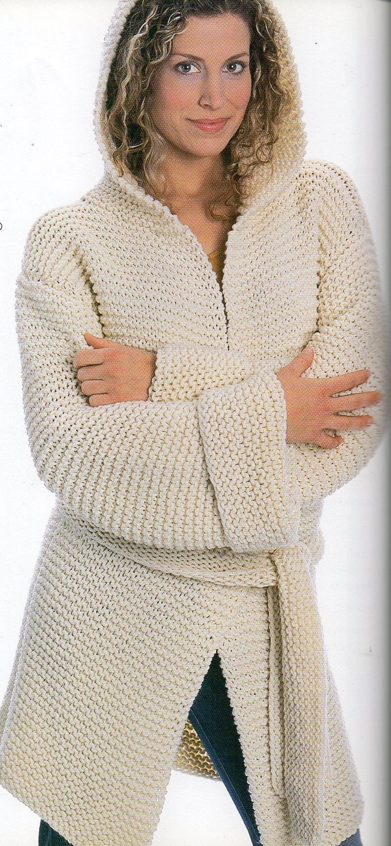 Hooded Big Coat Jacket Knitting Pattern Long Coat Jacket With