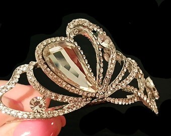 New Silver With Austrian Crystal & Rhinestone 3'' Hair Comb