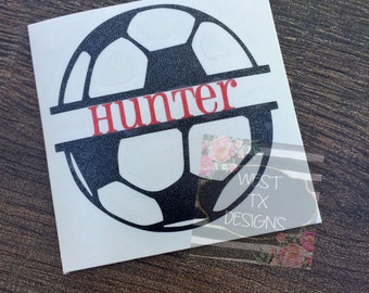 Soccer Decal | Soccer ball Decal | Split Soccer Ball | Vinyl Decal | Soccer Car Decal | Sports Decal | Water Bottle Decal | Personalized
