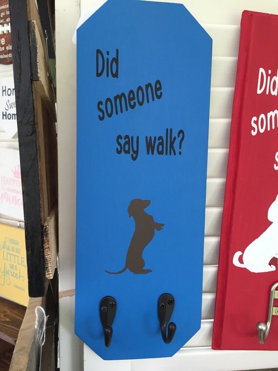 Items similar to Rustic wall decor, Dachzund dog leash holder, pet