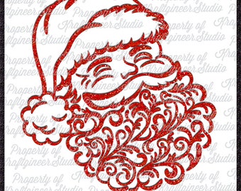 Swirly Santa SVG Filigree Santa SVG Christmas SVG Swirly Santa Claus svg cut file for Cricut Silhouette Scan N Cut Commercial Use