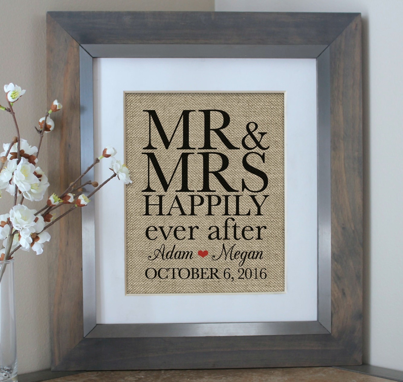 MR MRS Wedding Gift Engagement Gift Bridal by EmmaAndTheBean