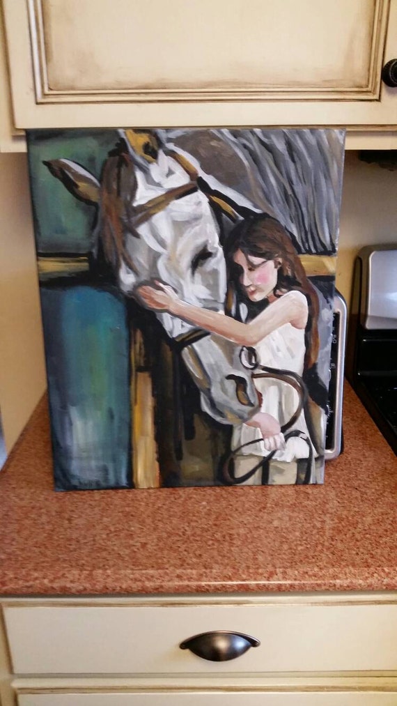 Horse. Equine farm painting wall art home decor nature