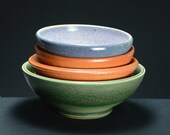Multi Colored Bowl Set, Hand Thrown Porcelain Pottery, Porcelain Serving Bowl, Pottery, Ceramic, Orange, Purple, Green | Caldwell Pottery Multi Colored Bowl Set, Hand Thrown Porcelain Pottery, Porcelain Serving Bowl, Pottery, Ceramic, Orange, Purple, Green | Caldwell Pottery
