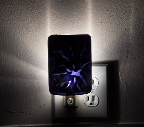 Night Light Abstract Purple Adult Night Light by EladaGlass