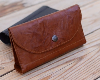 Handmade wallet Leather purse Ladies wallet Customized wallet iPhone 6/6s case Laser engraved wallet Women's wallet
