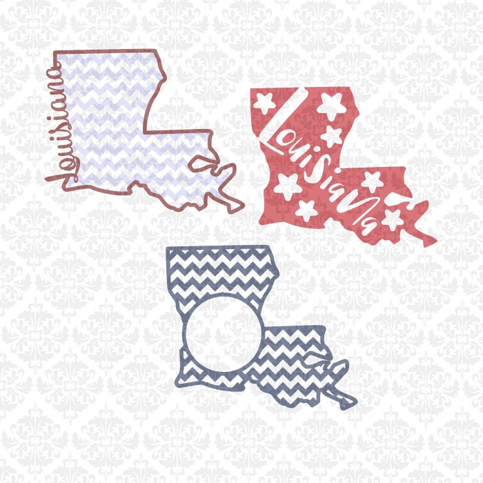 Download Louisiana State Set Monogram Chevron Home Outline SVG STUDIO Ai EPS Vector Instant Download ...