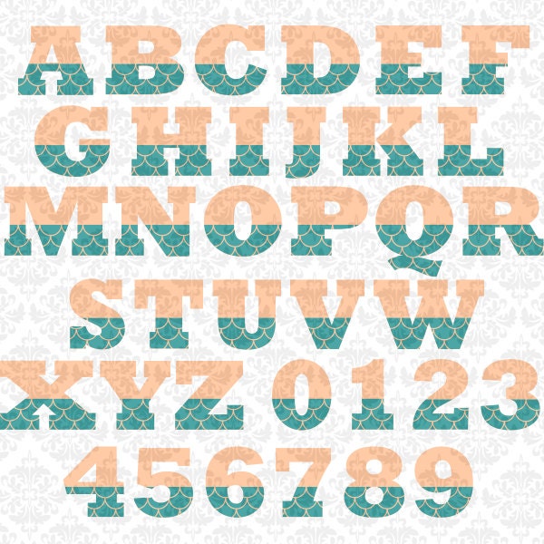 Download Mermaid Tail Fin Alphabet Letters Summer SVG STUDIO Ai EPS