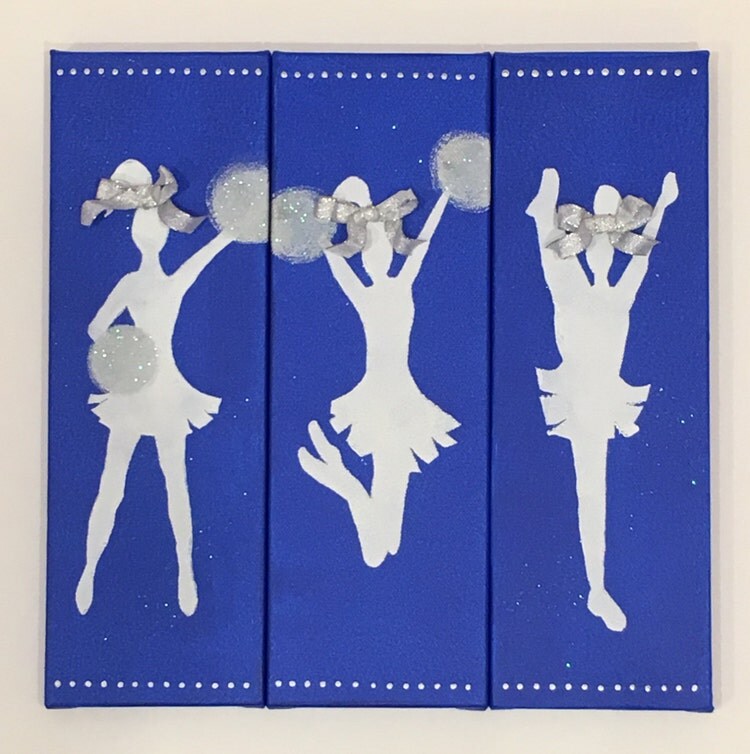 Cheer Art Cheerleader Art Cheer Canvas Art by MargosArtBoutique