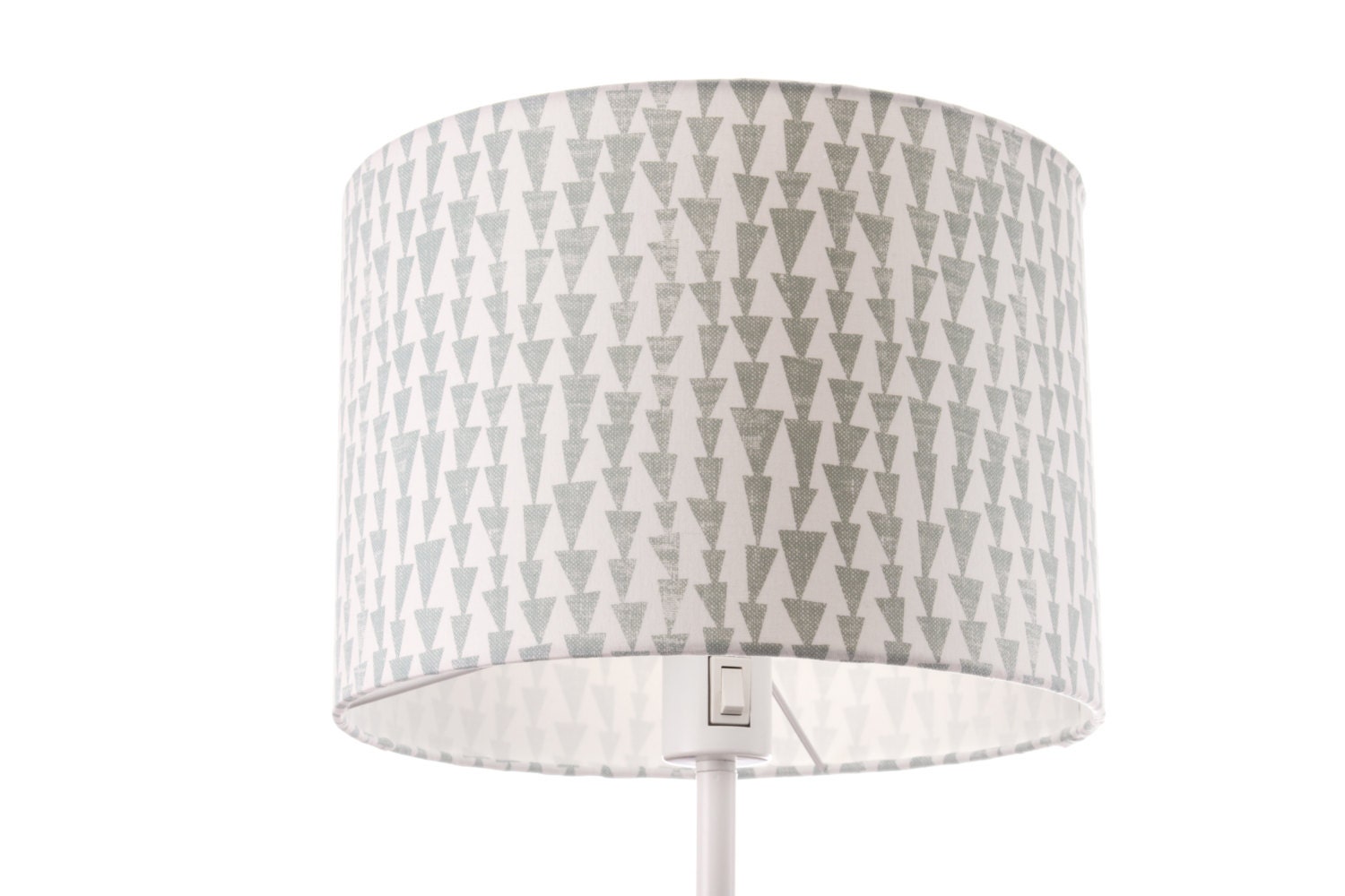 SAMPLE SALE Large lamp shade grey white geometric pattern
