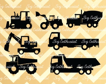 Construction vehicles Silhouette SVG, Truck SVG, Lorry SVG, Mining Truck Svg, Loader Svg, Dump Truck Svg, Eps, Dxf, Cricut, Cut files