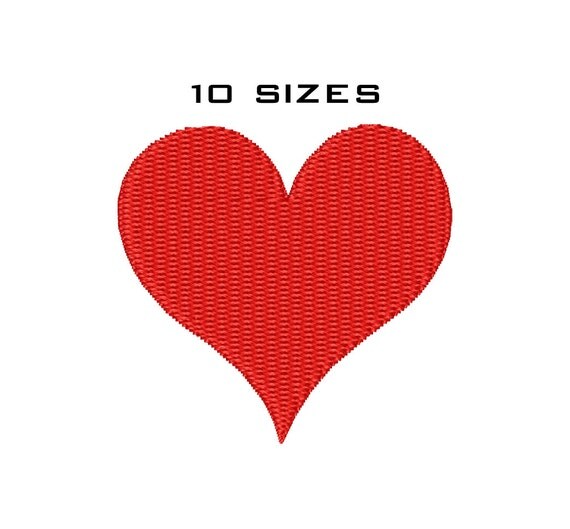 Heart Embroidery Design Machine Embroidery Mini by EmbroiTree