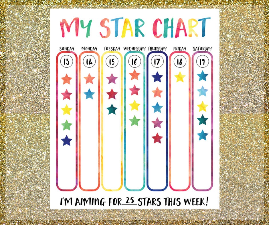 Kid's Chore Chart Printable Star Chart For Kids