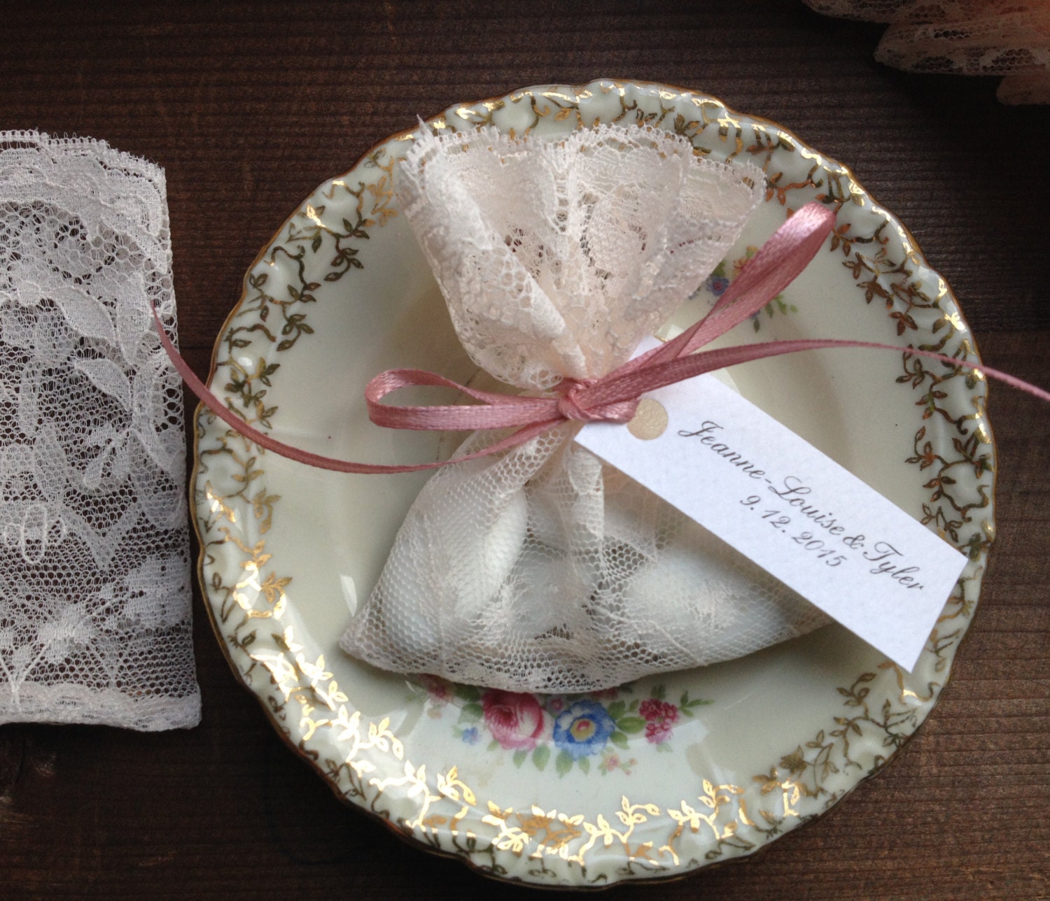 Italian Style Wedding Sugared Almonds Bag Lace by