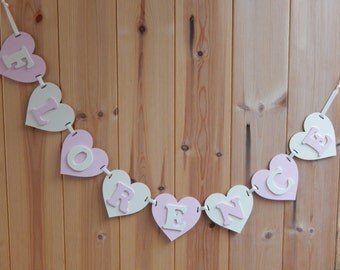 Newborn gift, Baby gift, Personalised Baby Bunting, Children's gift, Personalised Wooden bunting, Nursery decor, Gifts for Babies,