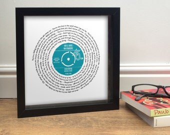 Any Song Lyrics | MR & MRS WEDDING Gift Personalised | First Dance, Our Song, Favourite song words | Fully Framed Vinyl Record Label design