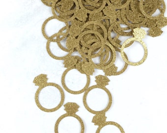 Ring Confetti | Engagement Ring | Engagement Party Decorations | Bachelorette Party | Blush Pink and Gold | Wedding | Bridal Shower | Gold