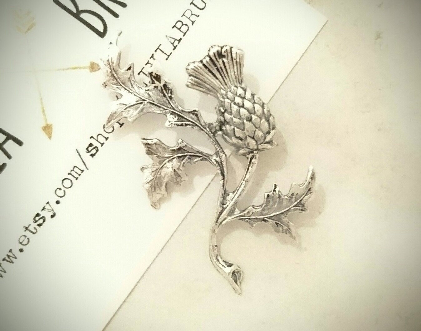 Scottish Thistle Brooch Scottish Thistle Pin Silver Lapel Pin