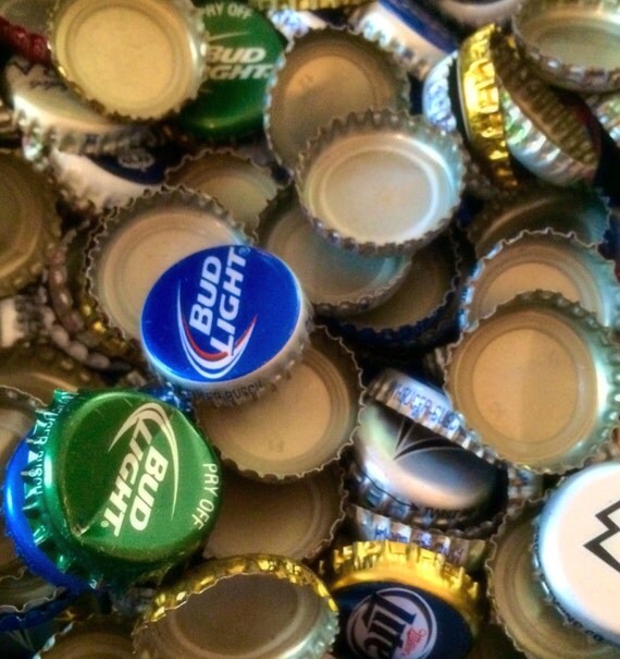 Bottle Caps for crafts mixed assortment unbent and bent caps