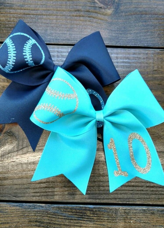 Softball Bow custom softball bow YOU PICK gold and by CraftyOhBows