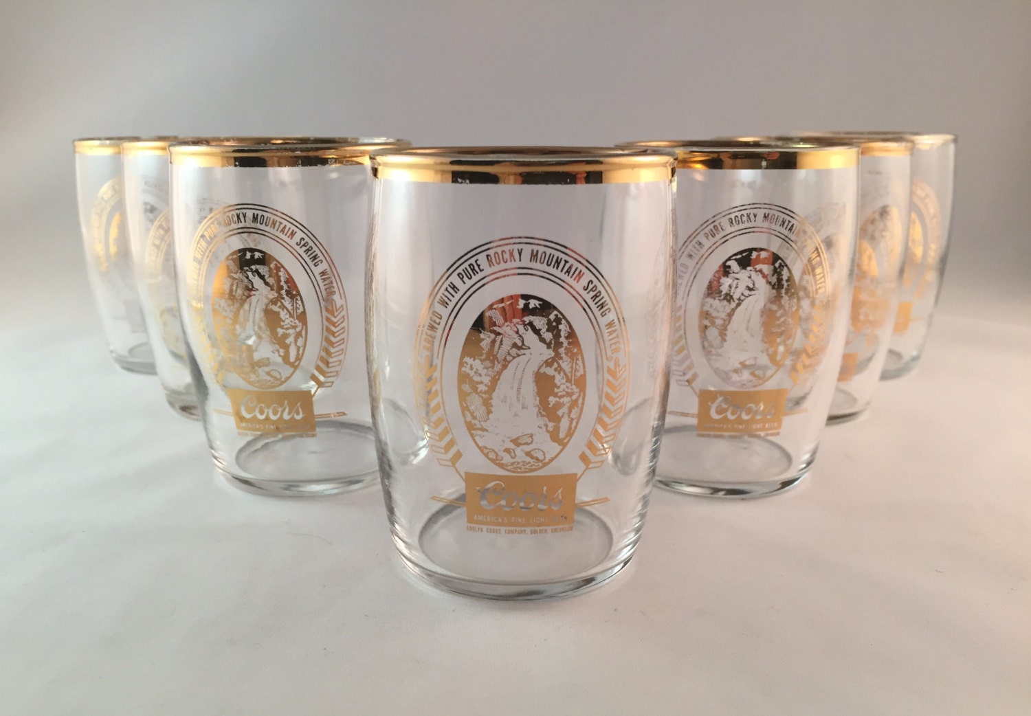 Coors Beer Tasting Glasses Vintage Coors Set of 7