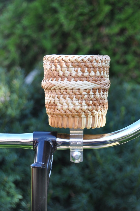 Hand made wicker bicycle handlebar cup holders beach cruiser