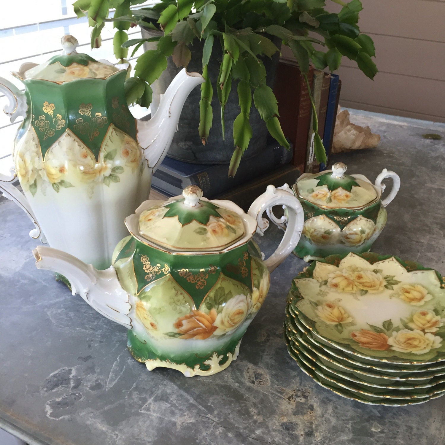 Ships Free Antique German Porcelain Coffee Set Coffee Pot