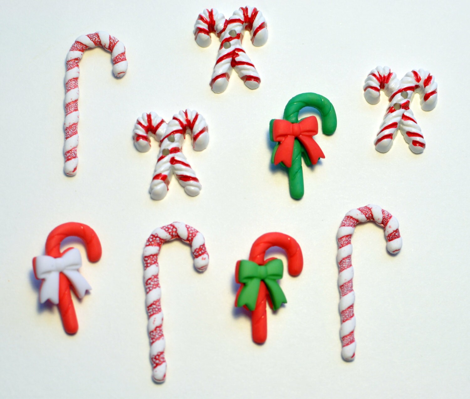 Christmas buttons candy canes assorted