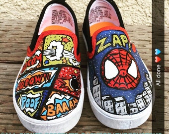 Unique spiderman shoes related items | Etsy
