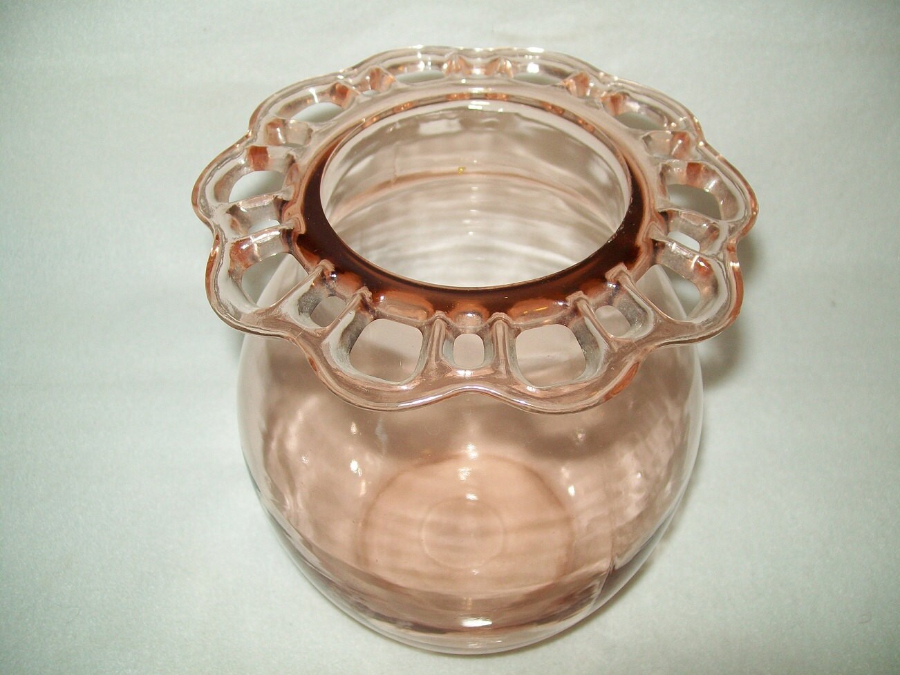 Pink Depression Glass Open Loops Vase