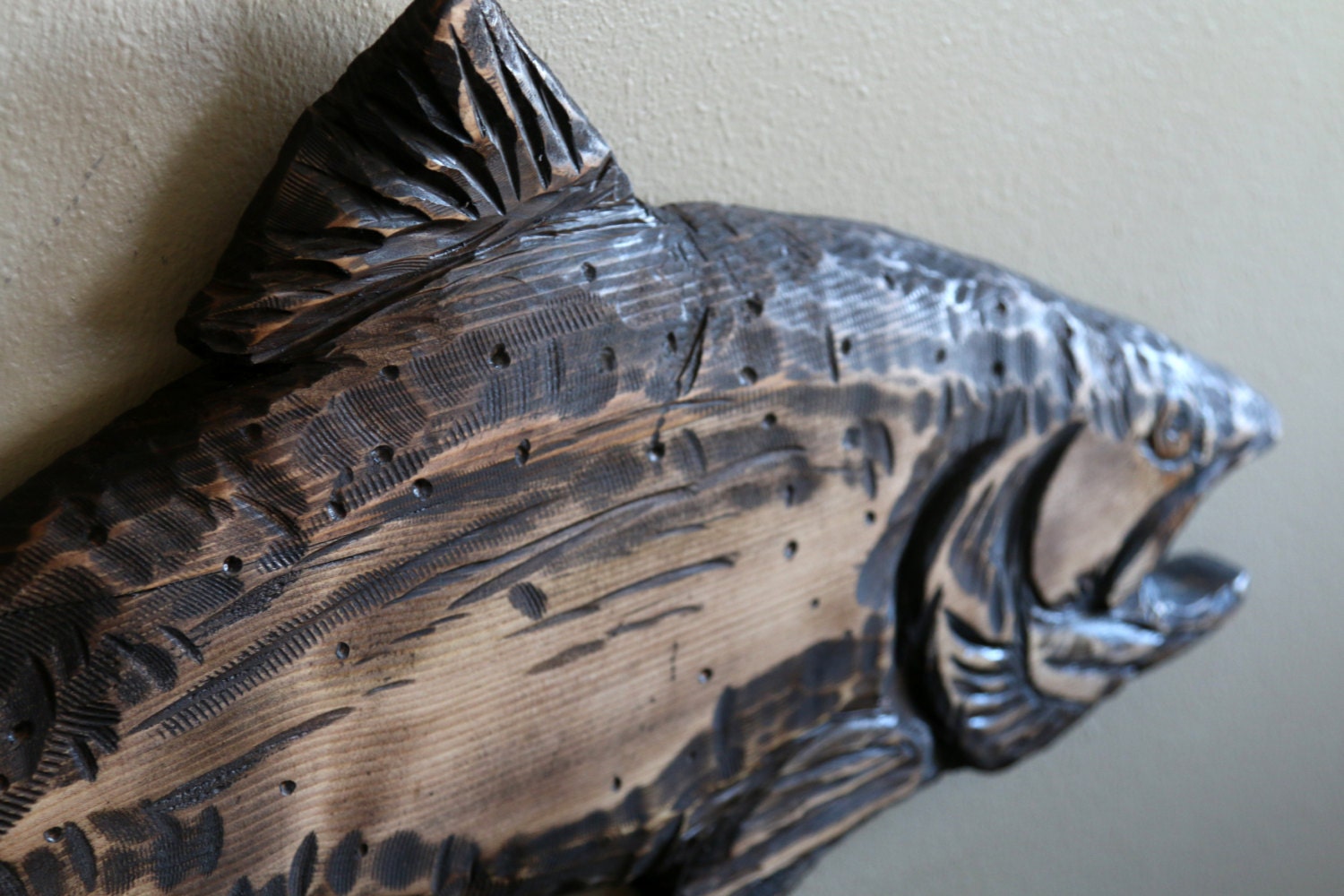 Rustic Wood Trout Wall Hanging, Rainbow Trout, Rustic Decor, Wildlife