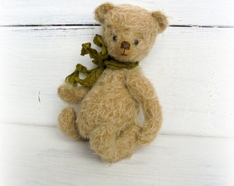 Big Sale! Author teddy bear 6.3inches Artist teddy bear OOAK teddy bear vintage Gift for her Stuffed bear animal Gift for him Gift for man