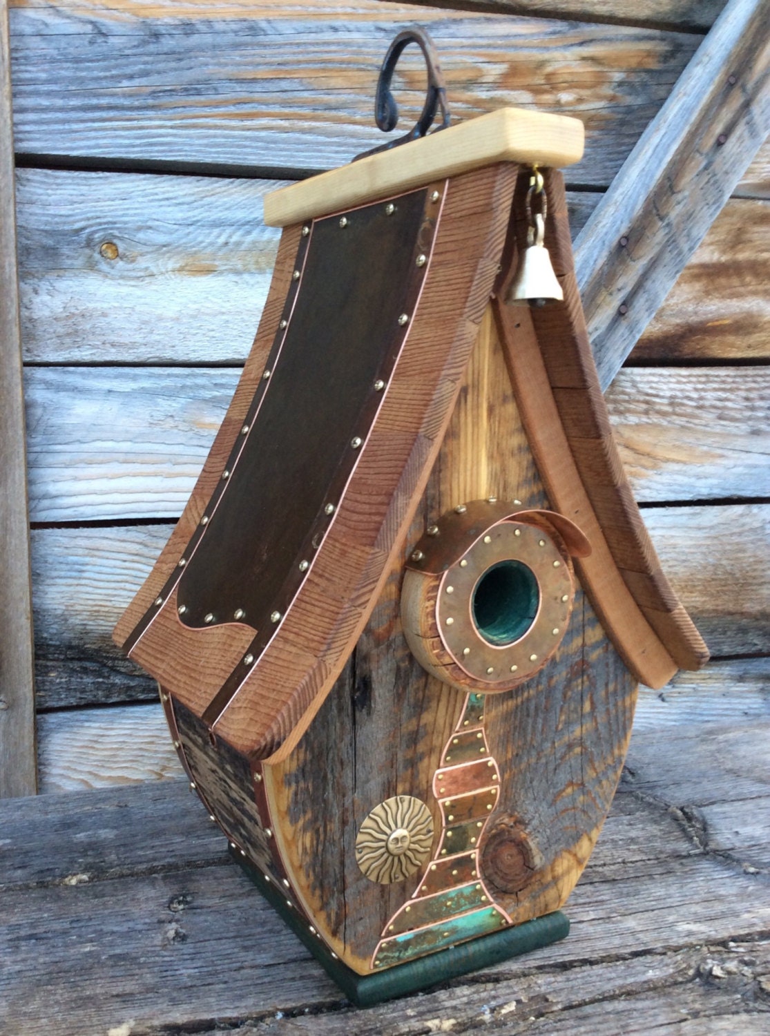 unique birdhouse barnwood teardrop recycled handmade wedding