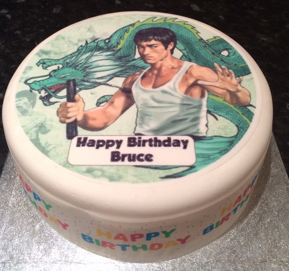 Martial Arts Bruce Lee precut edible Icing Frosting Fondant